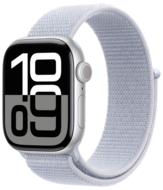 Apple Watch Series 10 GPS 42mm Silver Aluminum Sport Loop Band Blue Cloud