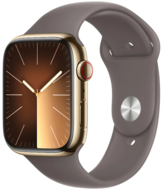 Apple Watch Series 9 45mm Gold Steal ( ),  Sport Band Clay, S/M