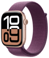 Apple Watch Series 10 GPS 46mm Rose Gold Aluminum, Sport Loop Band, Plum