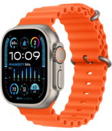  Apple Watch Ultra 2 New 49mm (2024) Natural Titanium Case,   Orange Ocean Band