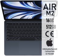  Apple MacBook Air 13.6 2022 (M3, 8c CPU, 10c GPU) 16Gb 512Gb Midnight ( ) Z160000KZ